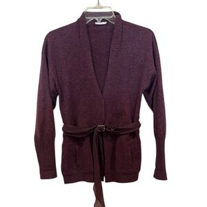 Brunello Cucinelli purple burgundy cashmere cardigan sweater size XS